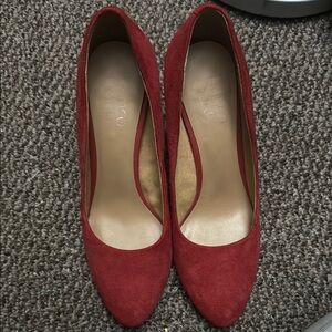 Franco Sarto Elegant Red Suede Women's Pumps